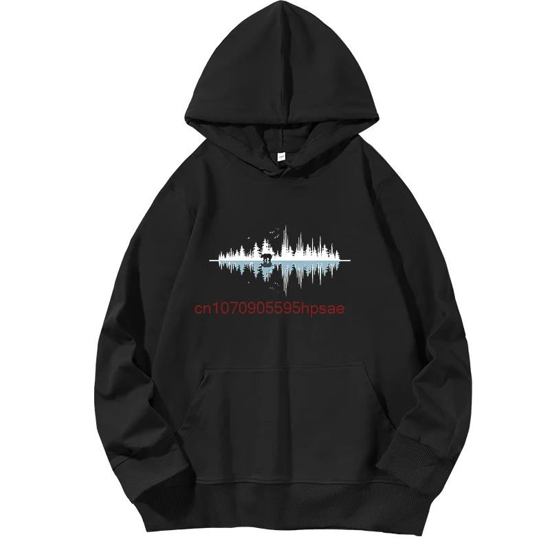 Bear The Sound Of Nature Graphic Hooded Sweatshirts Music Sound Wave Spring Autumn Hoodie Pullovers New In Hoodies & Sweatshirts