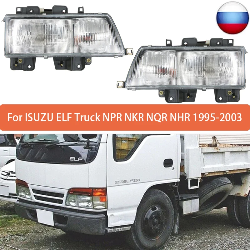 Pair Front Left Right Side Headlight Lamp For ISUZU ELF Truck NPR NKR NQR NHR 1995 1996 1997 1998 1999 2000 2001 2002 2003