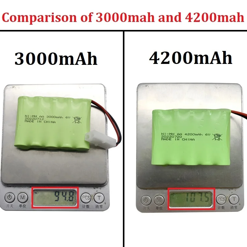 Upgrade 6v 4200mah NiMH bateria na zabawki zdalnie sterowane samochody Tank Truck roboty pistolety łodzie AA Ni-MH 6v ładowalny akumulator 3500mAh