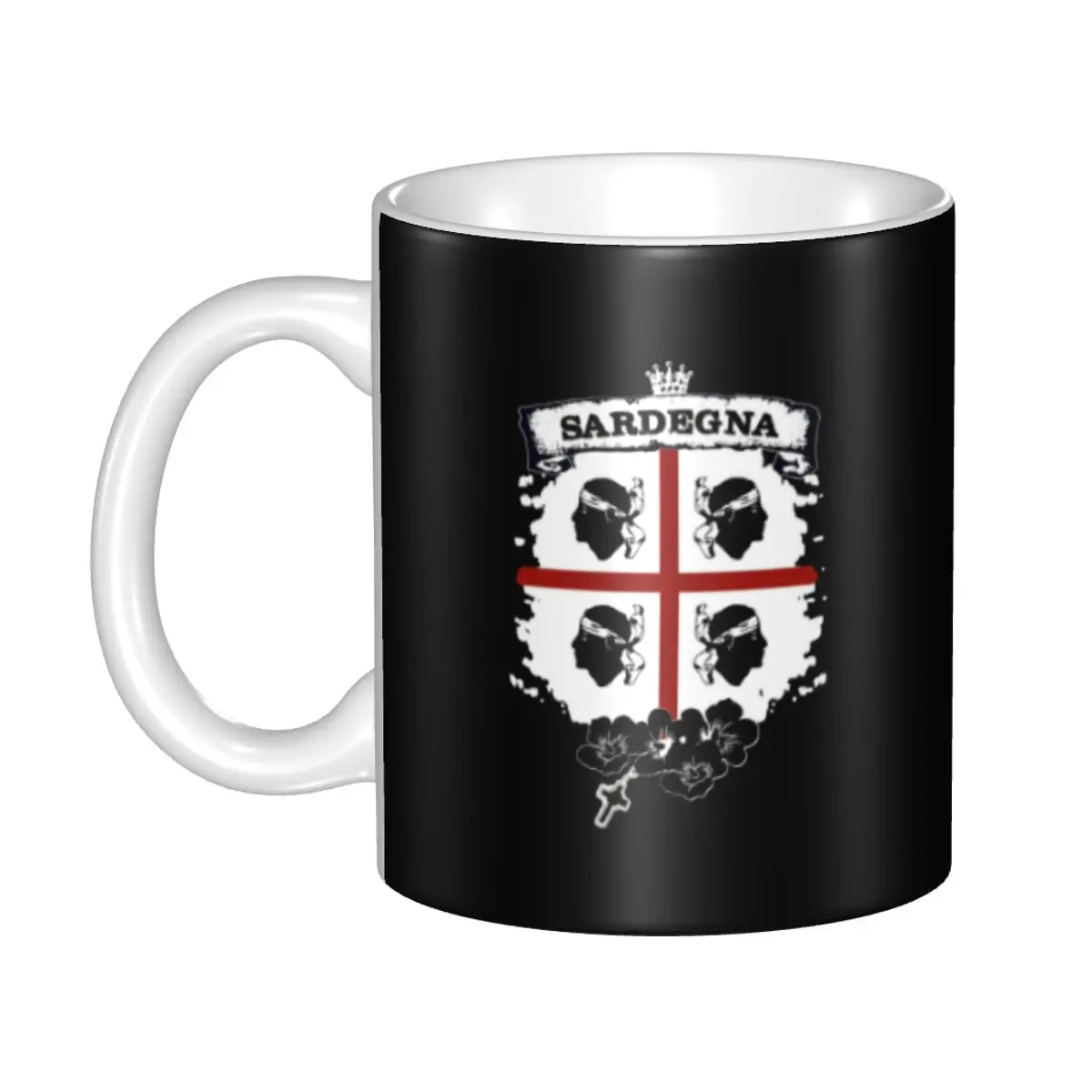 

DIY Sardinia Flag Four Moors Ceramic Mug Personalized Italy Sardegna Coat of Arms Coffee Cups Creative Gift