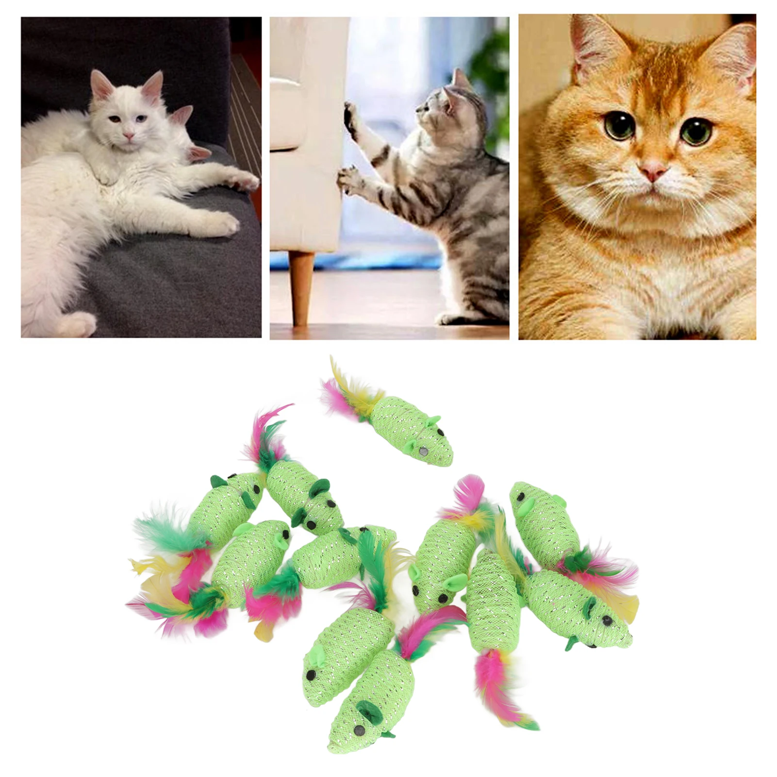 11pcs Mice Cat Toy Multipurpose Squeaky Interactive Cat Toy Mouse For Cats And Kittens