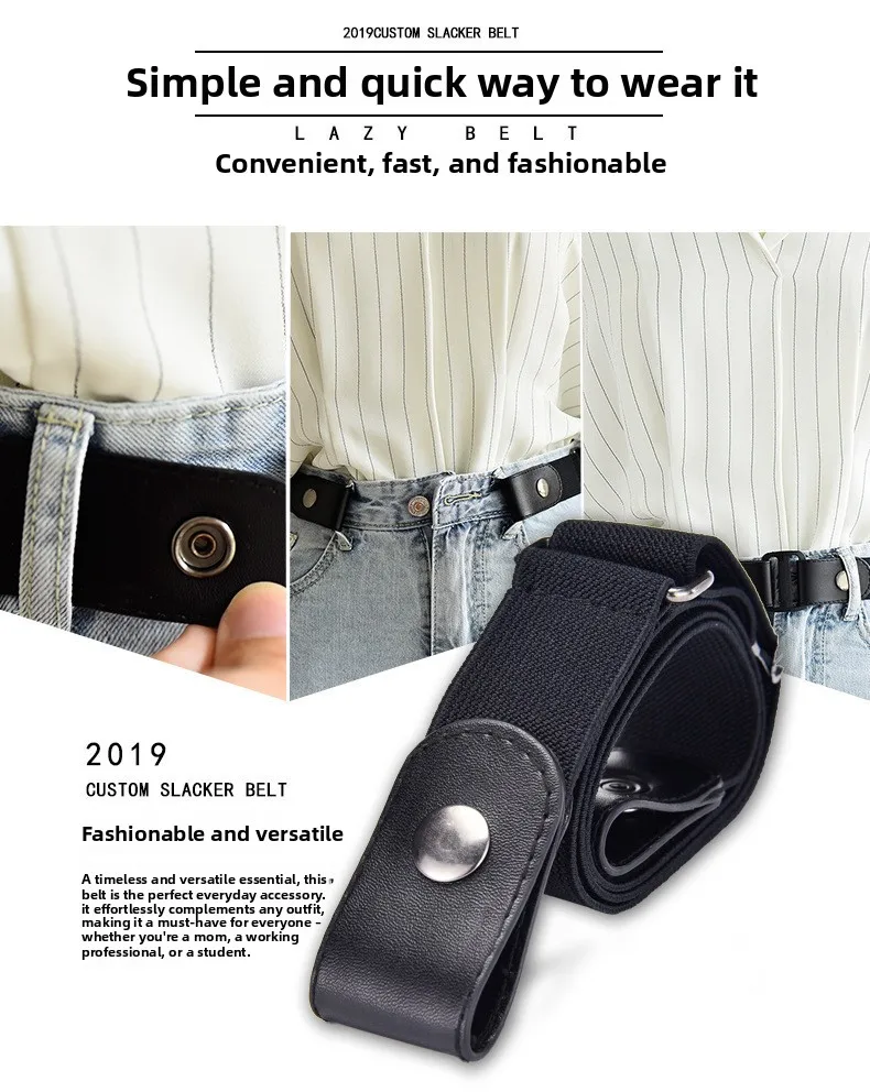 Schnallenloser Gürtel für Männer und Frauen Unsichtbarer Elastischer Gürtel Verstellbare Schnalle Dehnbarer Gürtel Taillengürtel für Jeans Hosen – Detail 2