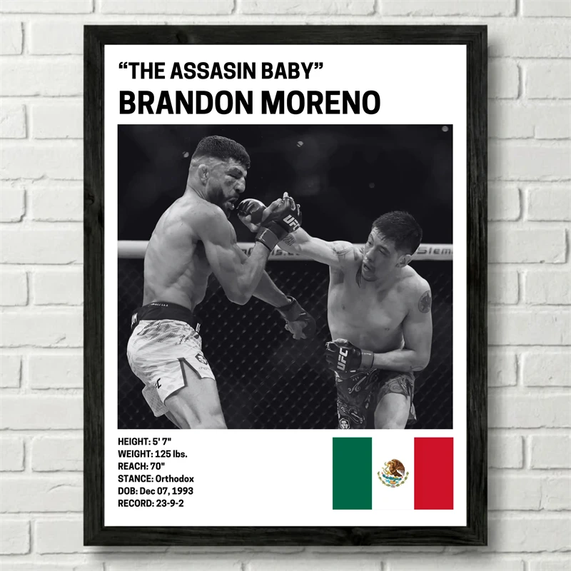 Black & White Fighting Poster Mixed Martial Arts Print Canvas Painting Fighter Wall Art Picture for Boxing Gym Home Decoration