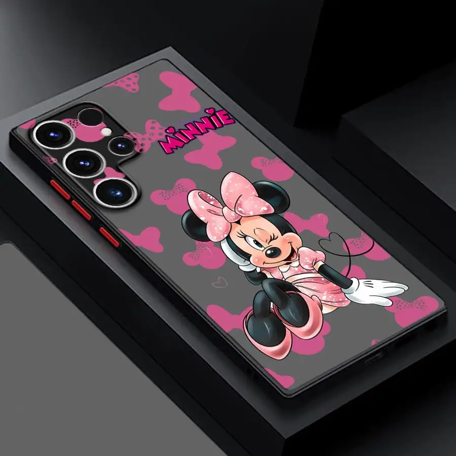 

Case for Samsung Galaxy S25 S23 Ultra S24 FE S22 Plus S20 S21 S10 Note 20 10 Matte Funda Back Phone Cover Disney Cute Minnie