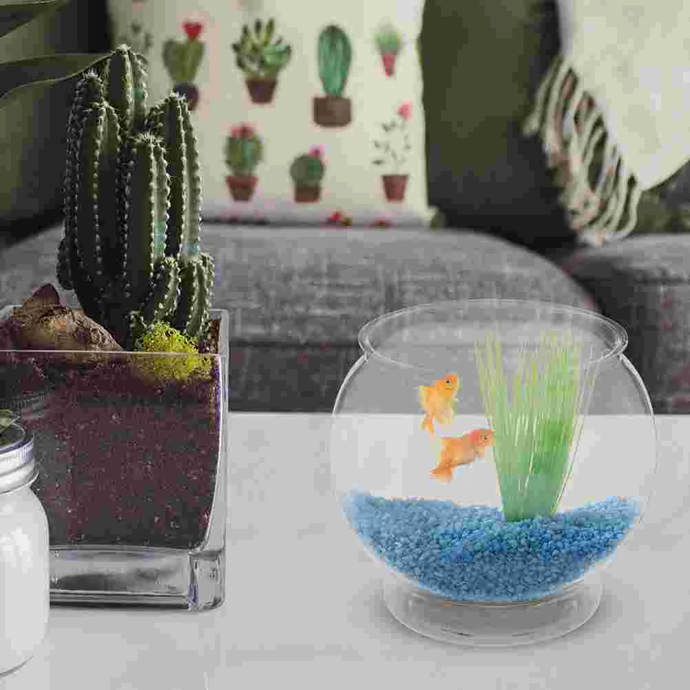 Plastic Fish Bowl Mini Fish Tank Round Unbreakable Aquarium Transparent Vase Aquarium Clear Globe Hydroponic Planter Vase Pot