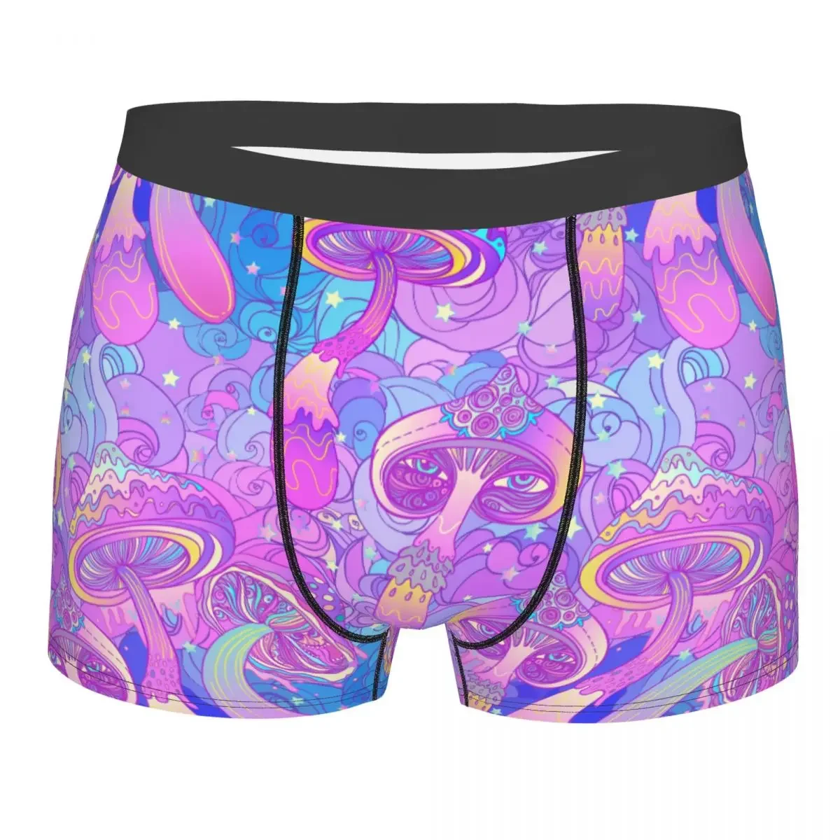 Men Mushrooms Boxer Shorts Panties Breathable Underwear Psychedelic Magic Hippie Homme Sexy Underpants