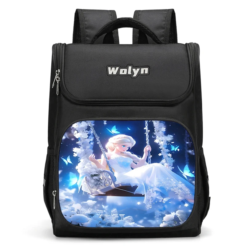 Grand sac à dos princesse Elsa pour enfants, sac d'école pour garçons et filles, sac à dos de voyage pour hommes et femmes, durable et multi-compartiments, Frozen