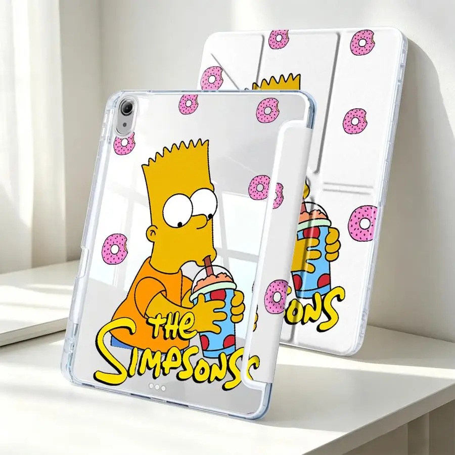 Cartoon S-simpsons Cute Tablet Case For Samsung Galaxy Tab S9 Plus S10 Lite S7 FE A9 Plus S8 A11 A8 With Pen Slot Cover