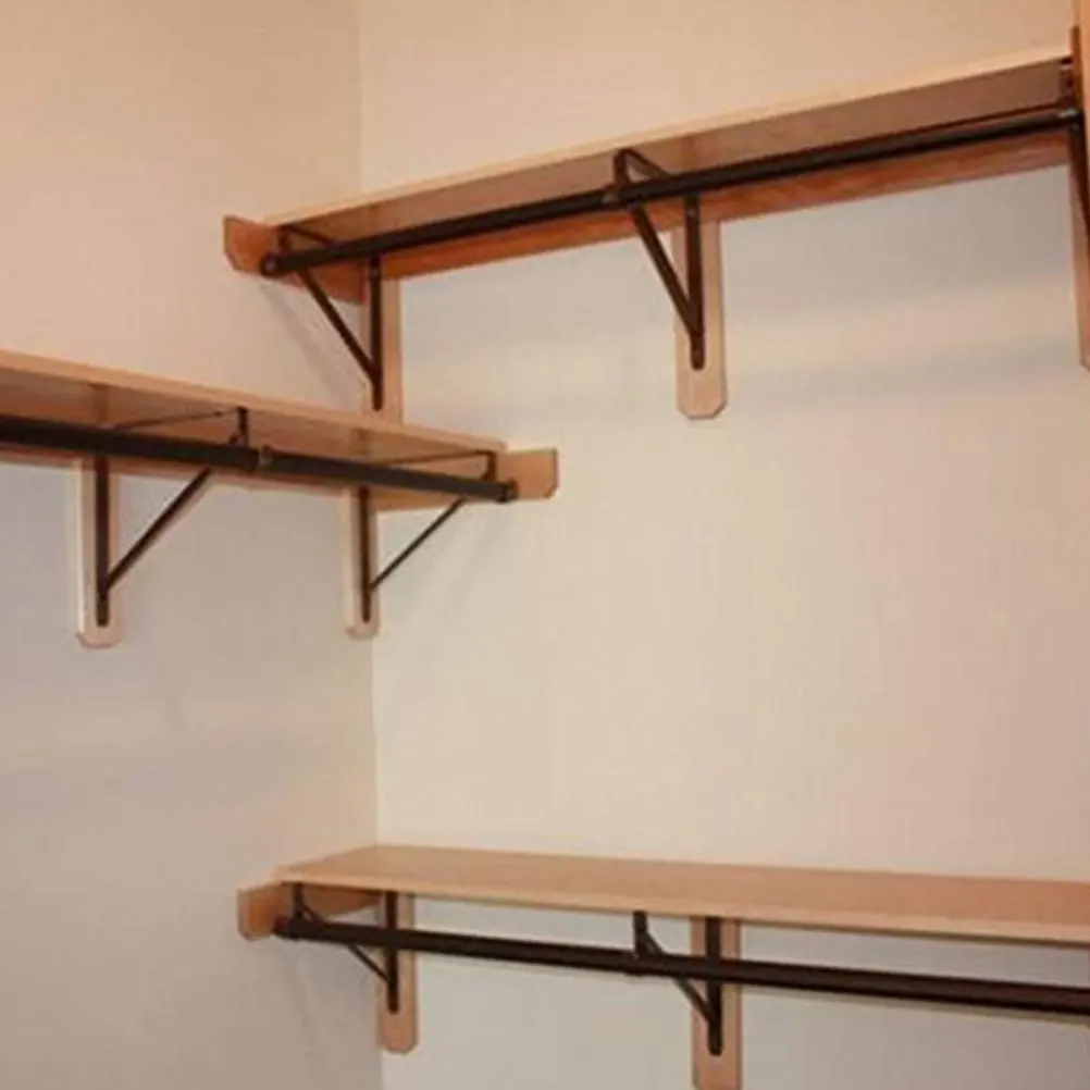 

2pcs Wall Shelves Brackets Black Heavy Duty Floating Shelf Bracket Iron Material Rust Resistance Easy Installation Storage