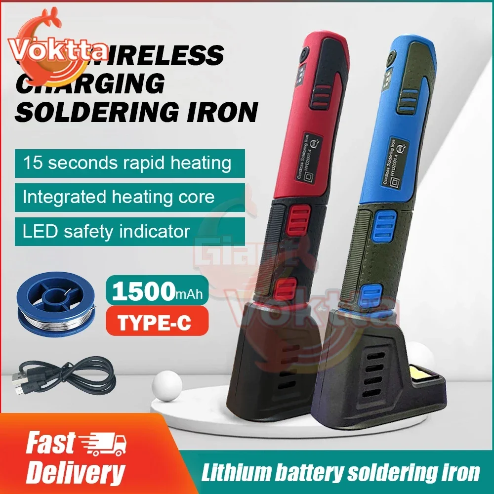 USB Cordless Electric Soldering Iron Portable Welding Pen Lithium Battery Rechargeable Internal Heating Solder Iron Welding Tool