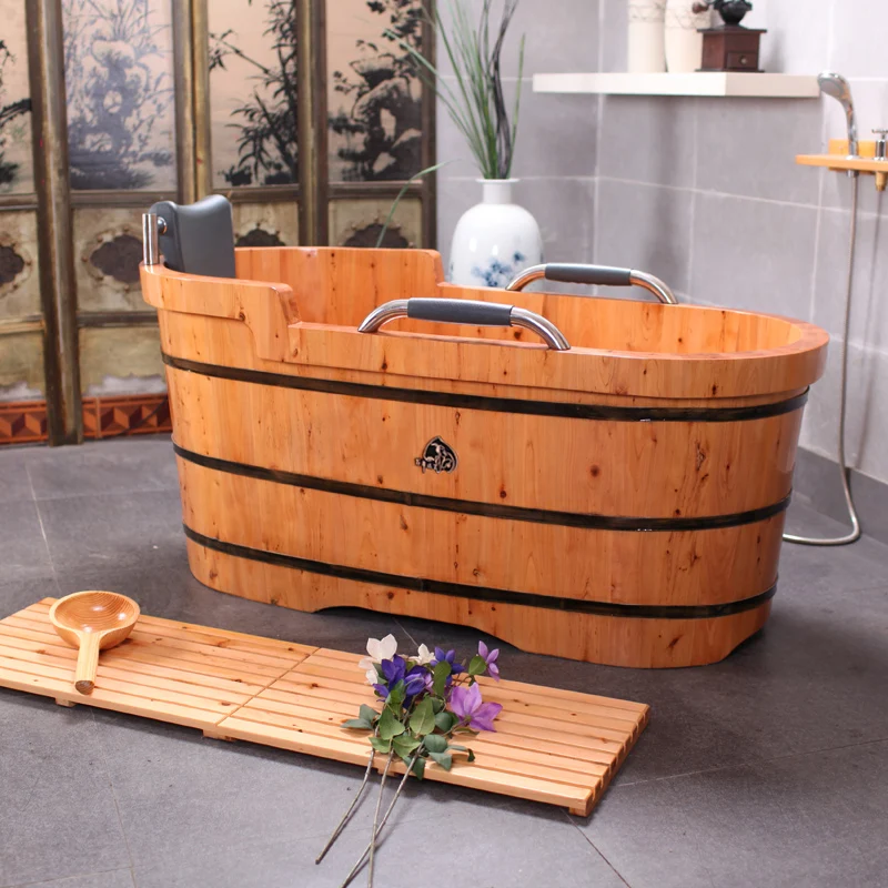 Cedar wood bath barrel barrel bath barrel adult solid wood bath basin bath barrel