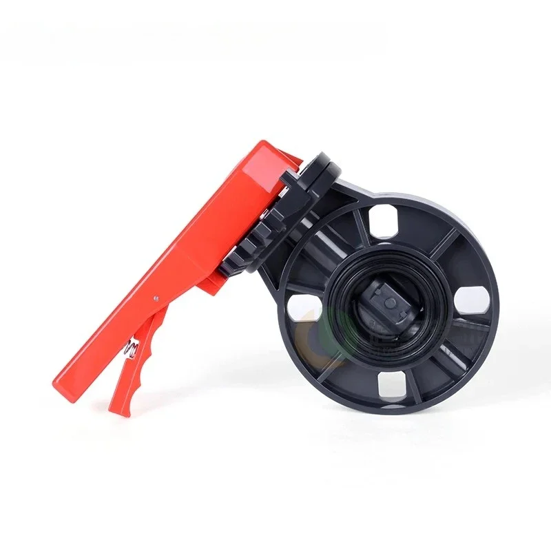 

UPVC handle butterfly valve pipeline valve switch PVC manual clamp valve chemical accessories 90 110 160