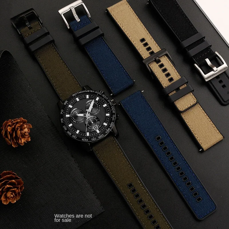 芸術家のためのユニバーサルウォッチバンド,黒,ナイロン,シリコン,寸法22mm,t125.617