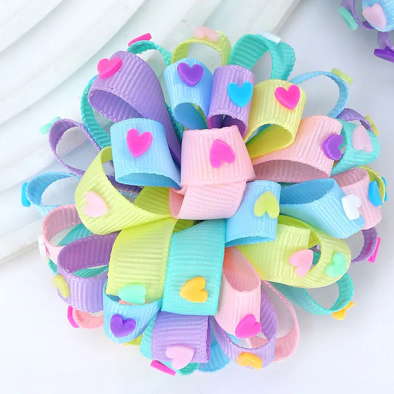 2Pcs Ribbon Hydrangea Hair Clips For Girls Back To School Flower Hairpins Princess Barrettes Boutique Headwear Hair Accessories