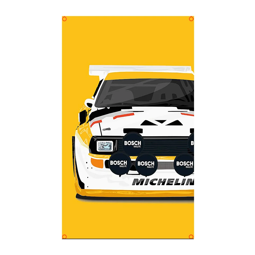 3x5ft AU Cool Personalized Racing flag Suitable for rooms, decorative garages，Japanese art racing style flag with 4 buttons