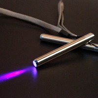 Portable LED Stainless Steel Lamp 395/365 UV Flashlight Torch Ultra Violet Mini Light AAA Battery for Marker Checker Detections