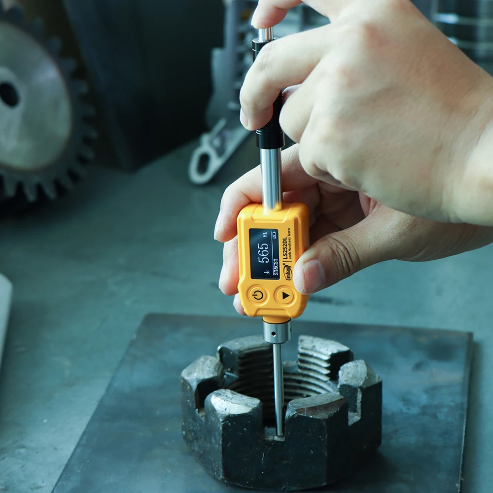 Durómetro de acero del probador de dureza Leeb LS252DL DL dispositivo de impacto 360 °   Conversión de medición a HRA/HRB/HRC Buena repetibilidad