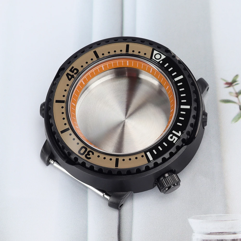 

NH35 43mm C3 Bezel Watch Cases For Tuna Canned Seiko NH34 NH35 NH36 NH38 Movt Sapphire Glass 20ATM Waterproof Sapphire 3.8 Crown