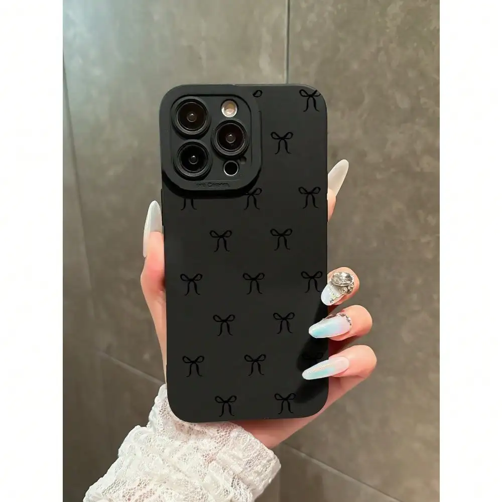 Capa de telefone à prova de choque estilo arco preto para iPhone17 16 15 14 13 12 11Pro Max Plus pode ser usada como presente para namorada