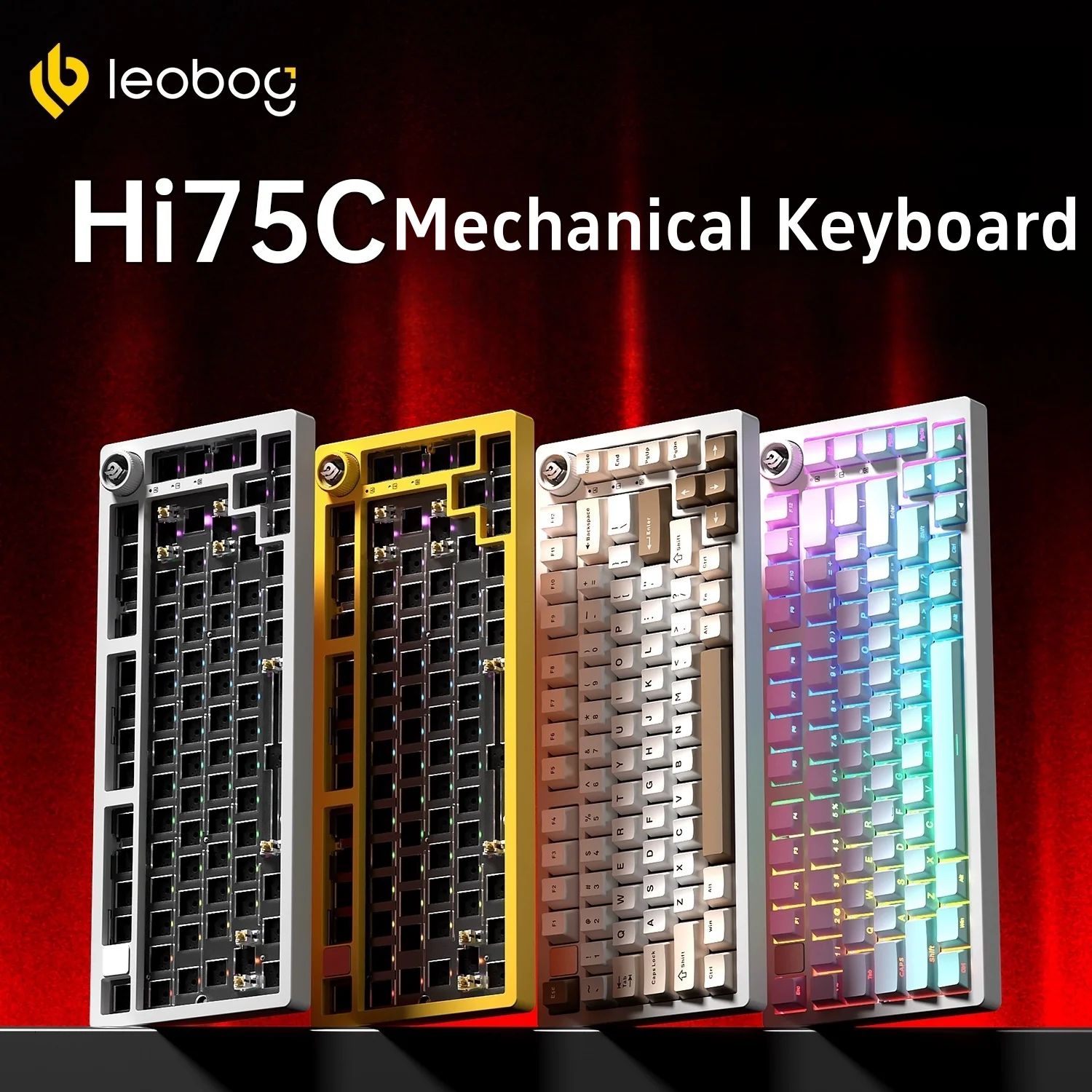 

LEOBOG Hi75C Прокладка для беспроводной клавиатуры, структурированный игровой офисный компьютерный аксессуар для киберспорта с тремя режимами индивидуального комплекта