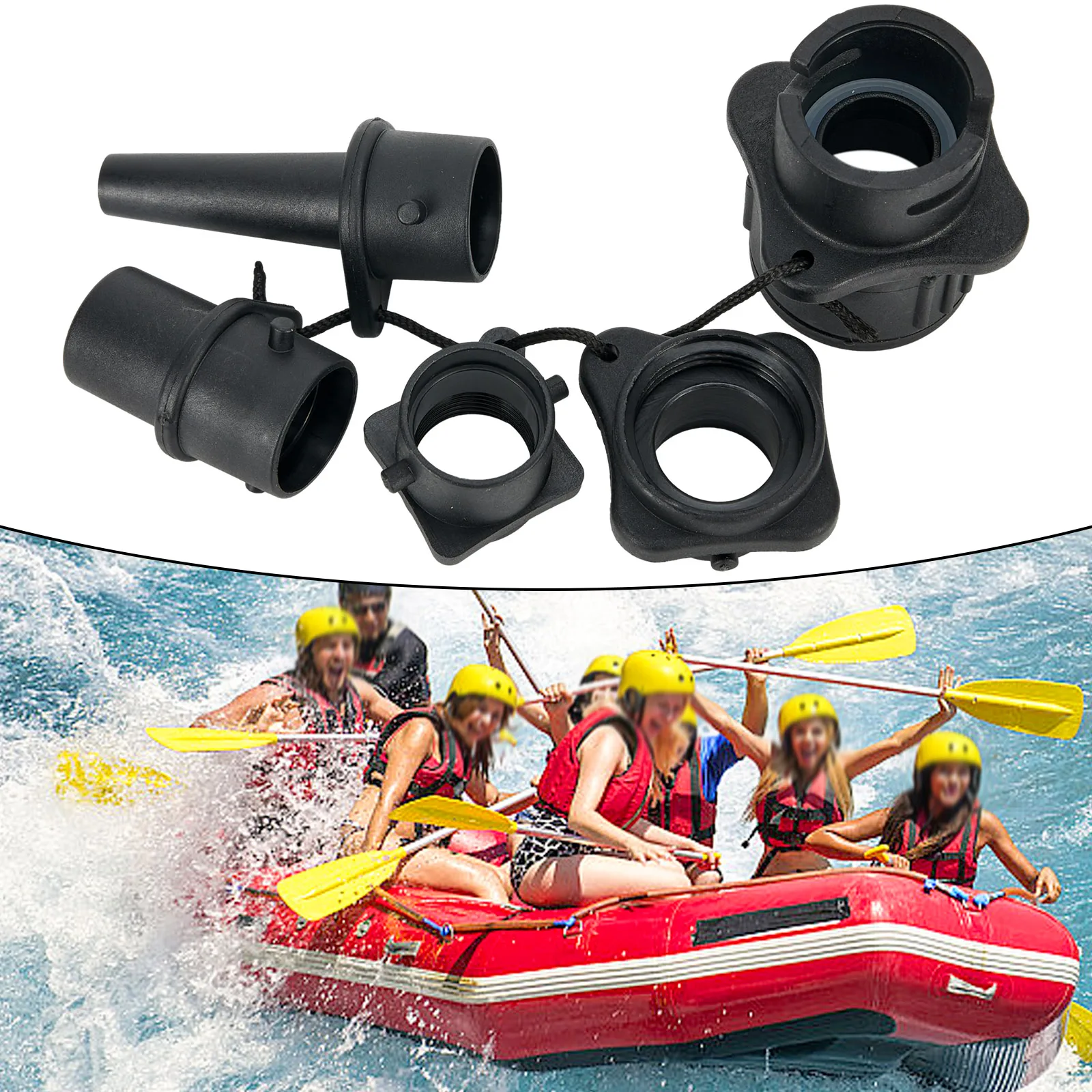 4pcs Nozzle S UP-Pump Adapter For Canoeing Inflatable Boat Air Valve Hose Connector Fast Connection Paddle Board Canoe Parts