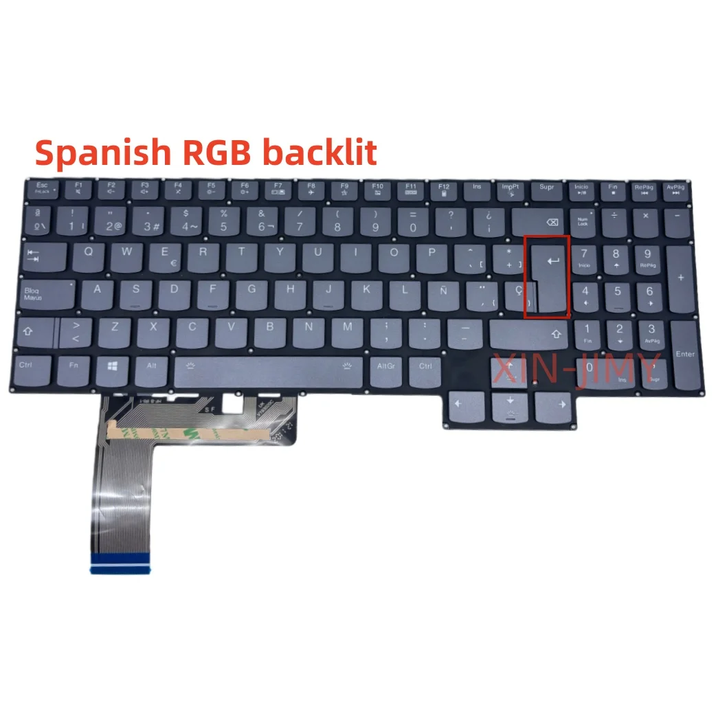 Spanish RGB Backlit AZERTY Keyboard for Lenovo Legion Pro 5 16IRX8 16ARX8, 5-16IRX8 5-16ARX8 82WM