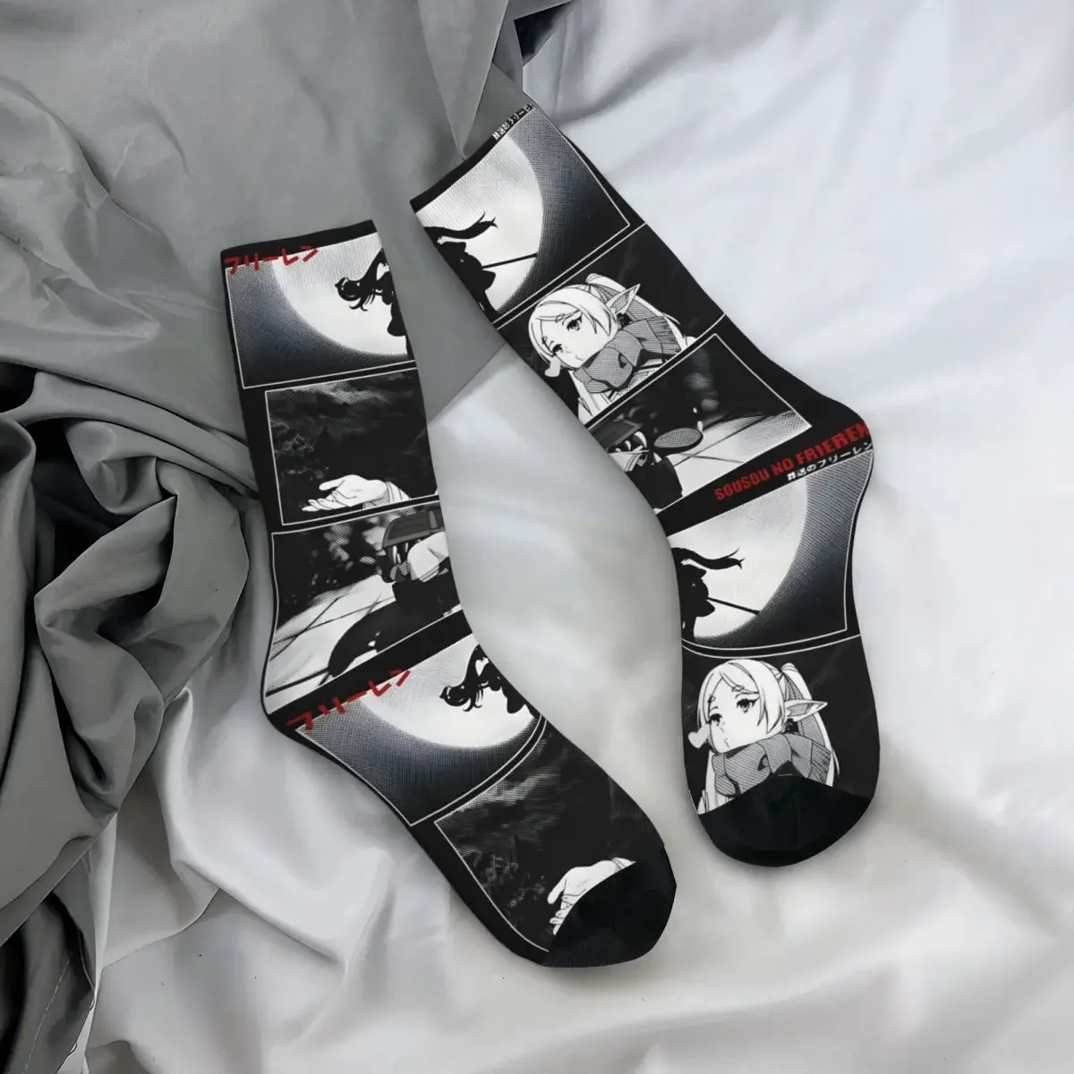 Calcetines de compresión para hombre y mujer, calcetín Unisex con estampado de estilo Retro, Harajuku, Beyond Journey's end, novedad