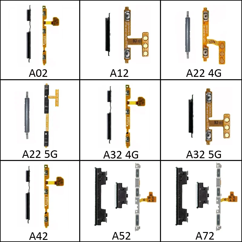 Replacement PartFor Samsung A02 A12 A22 A32 A42 A52 A52S A72 4G 5G  Phone New On Off Side Key Power Volume Button Flex C