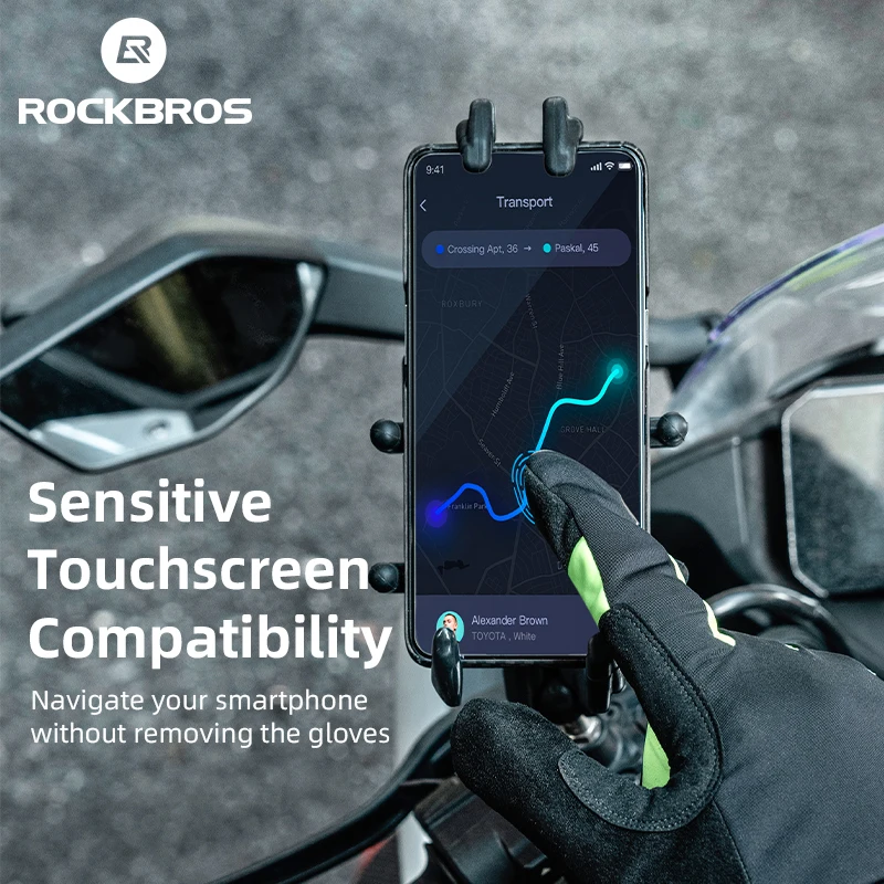 ROCKBROS Winter Cycling Gloves Full Finger Windproof Bicycle Gloves Outdoor Touch Screen MTB Road Motorcycle Ski Warm Bike Glove