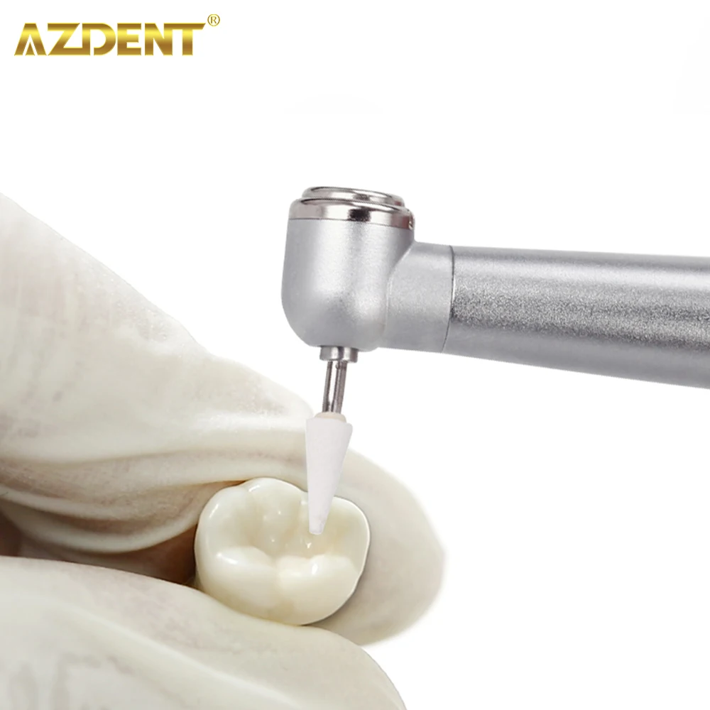 12pcs/Pack AZDENT Dental Polisher White Stone Flame Cone Round Shape Polishing Tool Metal Resin Porcelain Dentistry Instrument