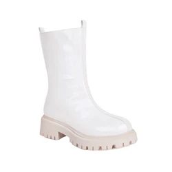 Botas De Mujer designerska jesienna zimowa moda biała buty na platformie damskie buty na wysokim obcasie gruba podeszwa gotyku duży rozmiar 44 45 2067