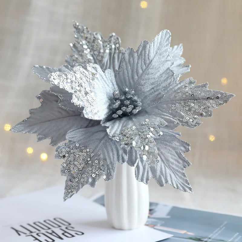 1/3 Pcs 26cm Artificial Flowers Wedding Decorations Christmas Tree Decorations Dried Flowers Home Decor Navidad New Year 2023