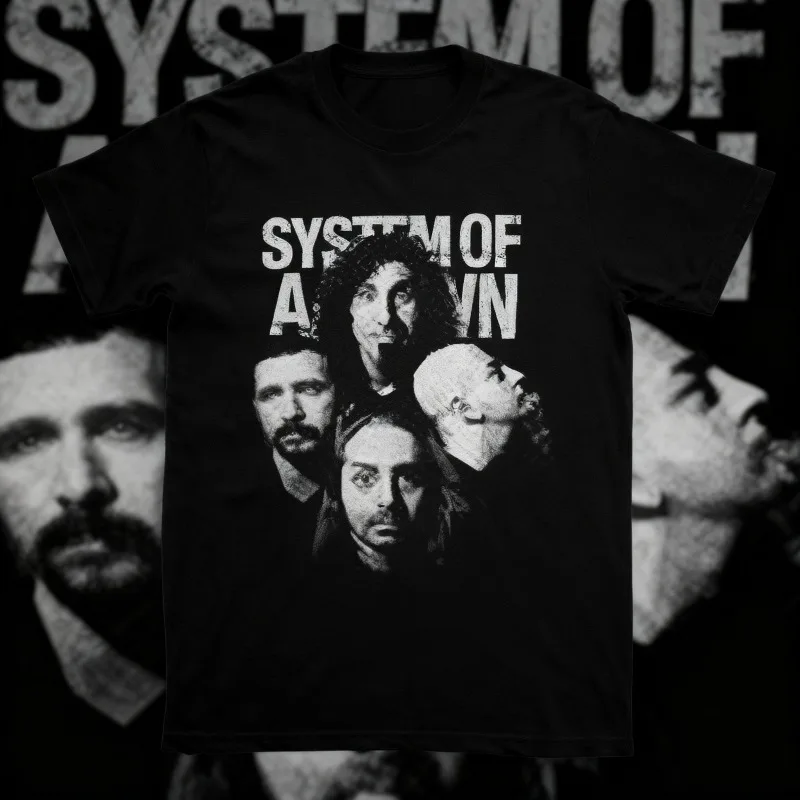 2025 verano sistemaado de una ropa musical de Heavy Metal hombres 100% Camiseta estampada de algodón nueva llegada camiseta de banda de Rock ropa