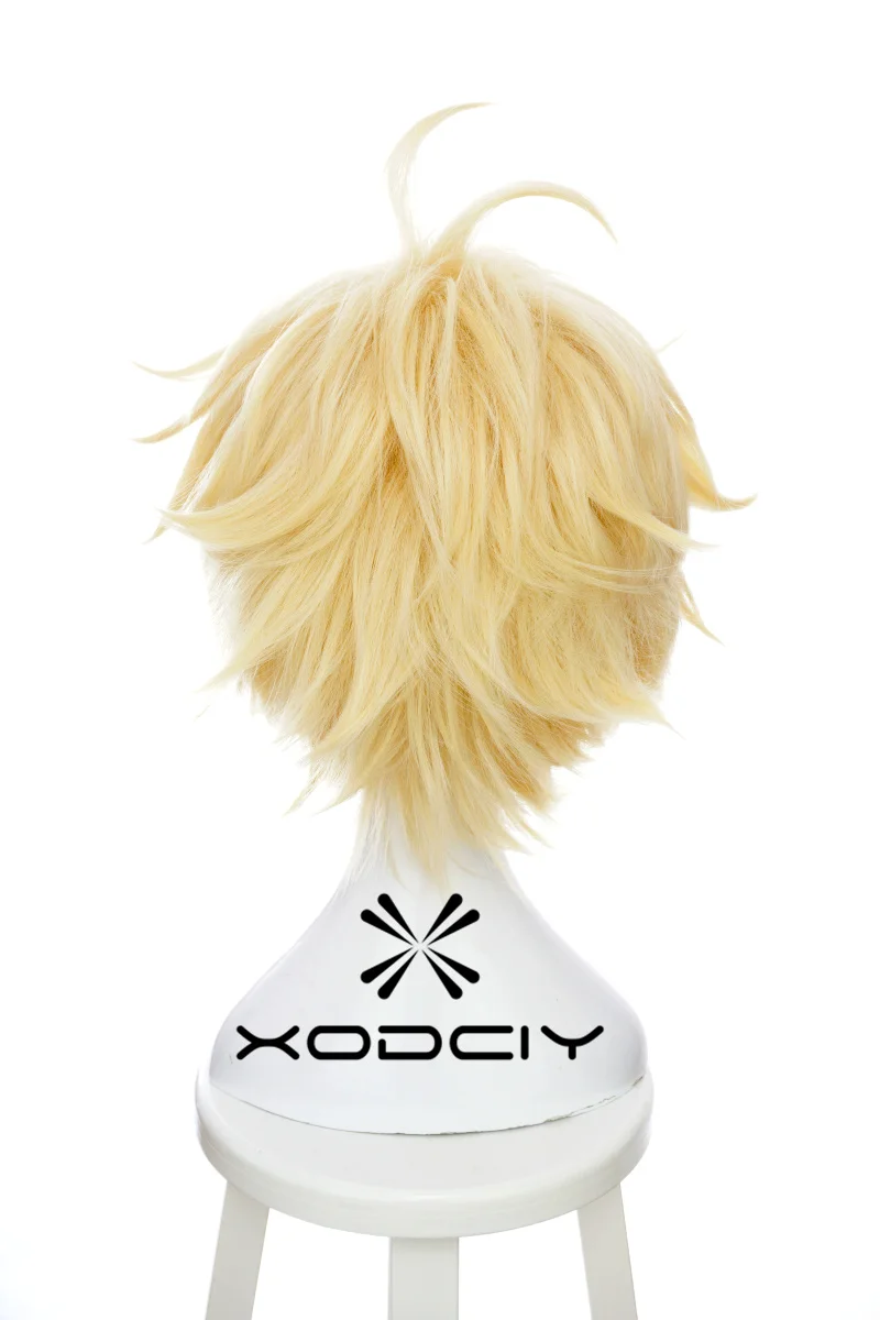 Anime Seraph Of The End Mikaela Hyakuya Cosplay Wig Short Light Blond Heat Resistant Synthetic Hair Halloween Wigs + Wig Cap