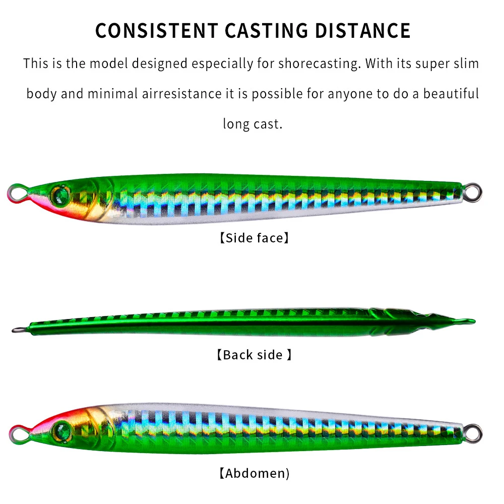 

1pcs Metal Fishing Bait 7g-28g Slow Spoon Sea Bass Hard Jig 5 Colors Fish Lure Casting Artificial Jigging Treble Hook Lure LF027