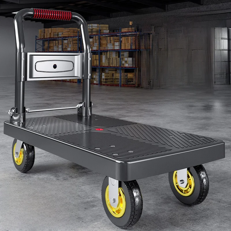 

Portable Lightweight Hand-Pulled Cargo Cart Foldable Flaed Wagon Household Moving Tool Quiet Board Cart for very
