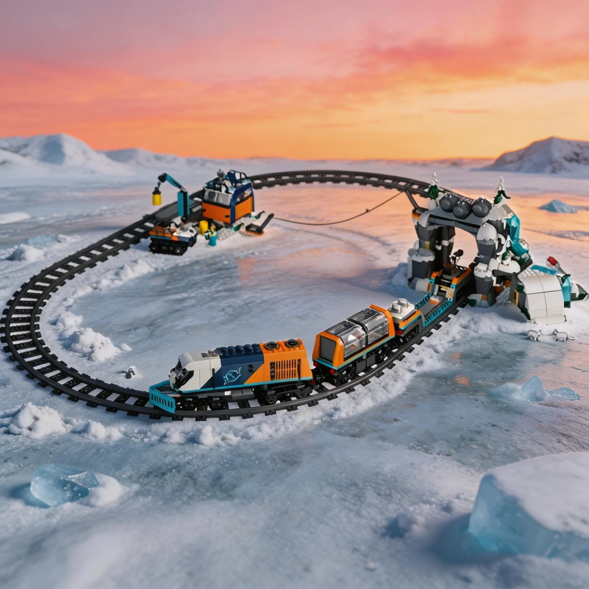 

New creative Polar Adventure Express train assembly model male and female adult gift brick educational toys holiday gifts