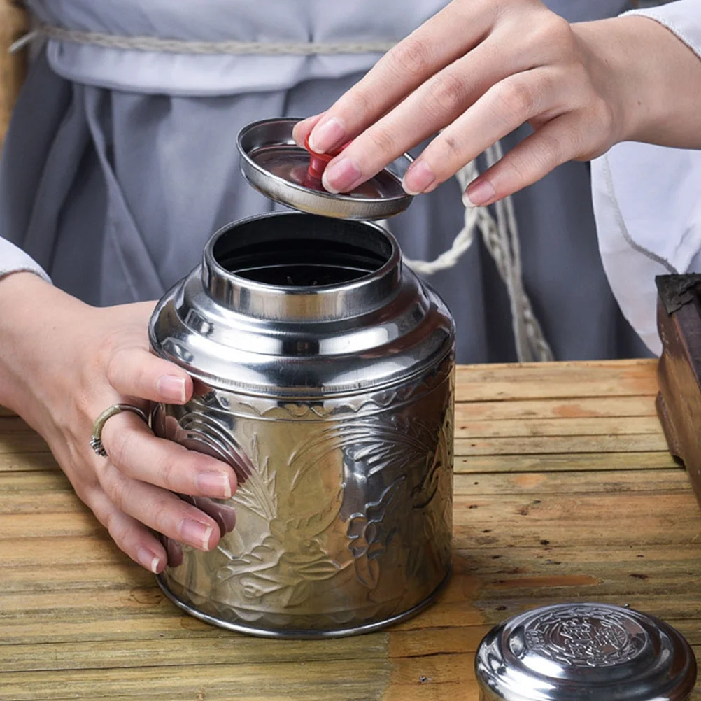 Recipiente de acero inoxidable para té, tarro de hojas sueltas, bolsa hermética sellada, bolsas portátiles de almacenamiento