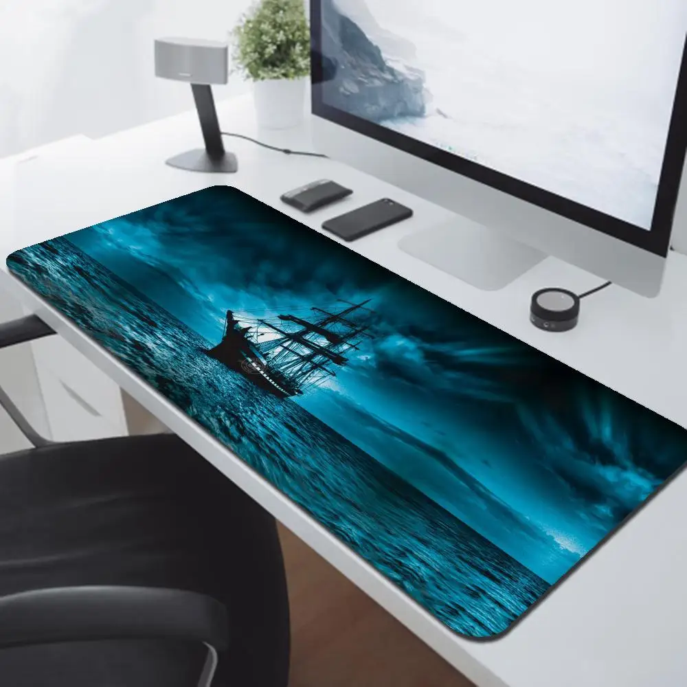 

Pirate Ship Gaming Mouse Pad, Extended Desk Mat ,Non-Slip Rubber Keyboard Mouse Mat,XXL Computer Table Surface For Accessories