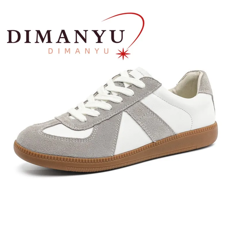 

DIMANYU Men's Training Shoes 2026 New Genuine Leather Men's German Army Trainer Shoes Large Size Casual Sneakers Men