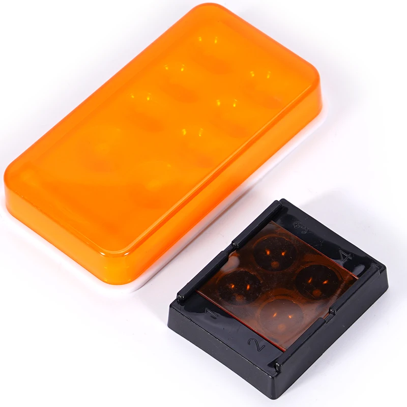 1pc Dental Veneer Storage Box 4 Holes Dental Shade Light Box Composite Resin Mixing Well Denture Teeth Patch Shading Organizer