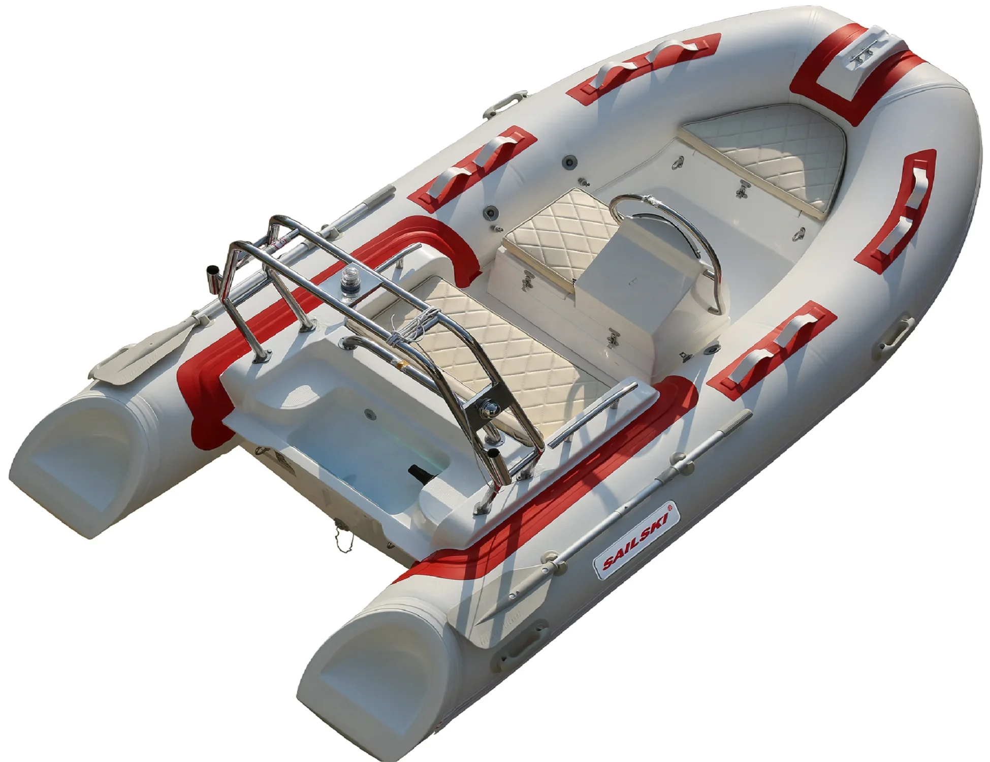 SAILSKI Rigid Inflatable Boat RIB360 3.6m/12ft, Fiberglass Hull, 5 Person, 30hp Outboard Motor