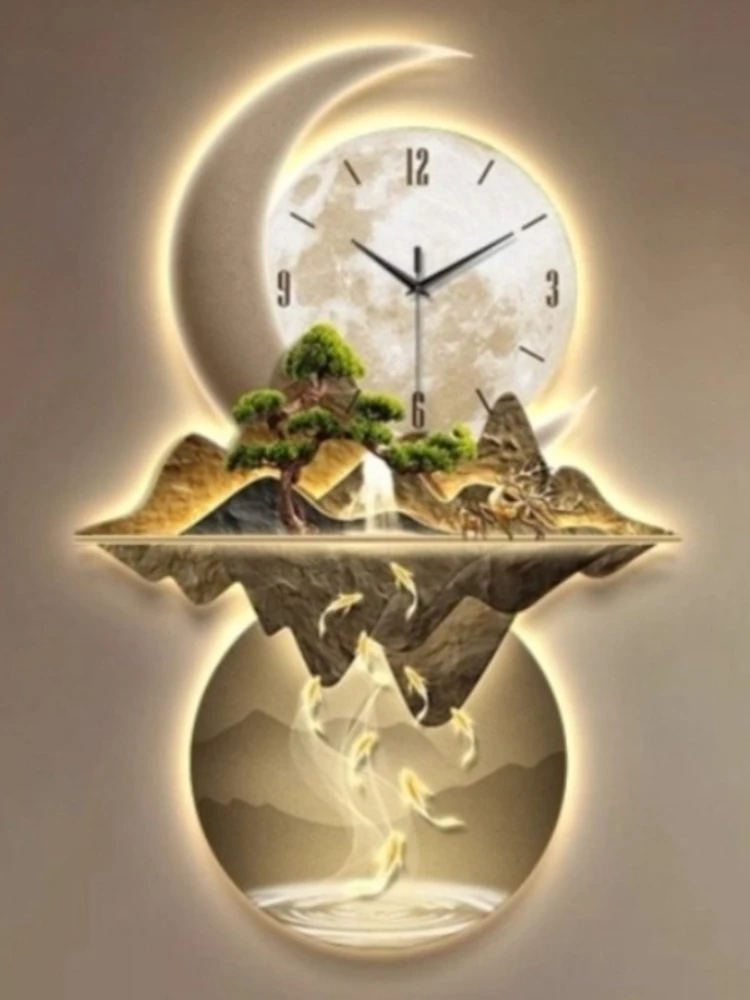 Esthetische minimalistische woonkamer LED-wandklok Luxe restaurant digitale klok Gang wandlamp Mute Hang Clock Home Decor - afbeelding 2