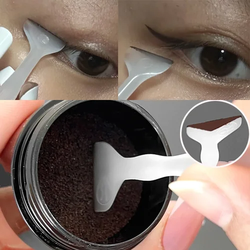 Sello delineador de ojos negro y marrón, sellos de extensión de delineador de ojos DIY, sello de pestañas, resistente al agua, de larga duración, secado rápido, plantilla de maquillaje para ojos