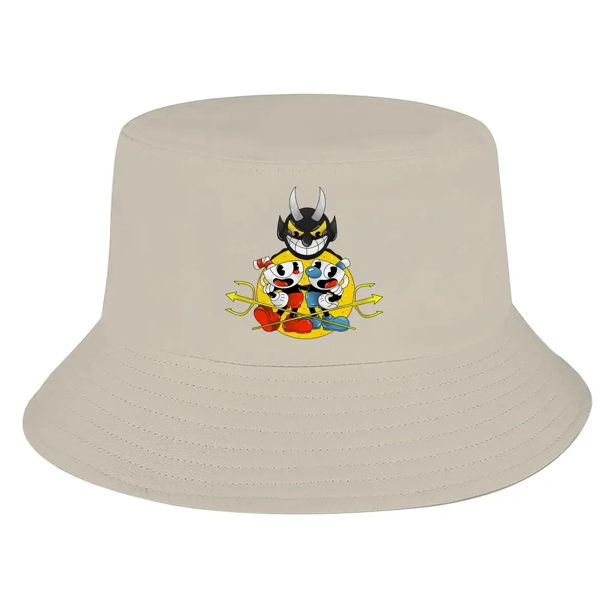 Cuphead Chalice Game Bucket Hat With The Devil Men's Women's Fisherman Cap Hip Hop Beach Sun Fishing Hats