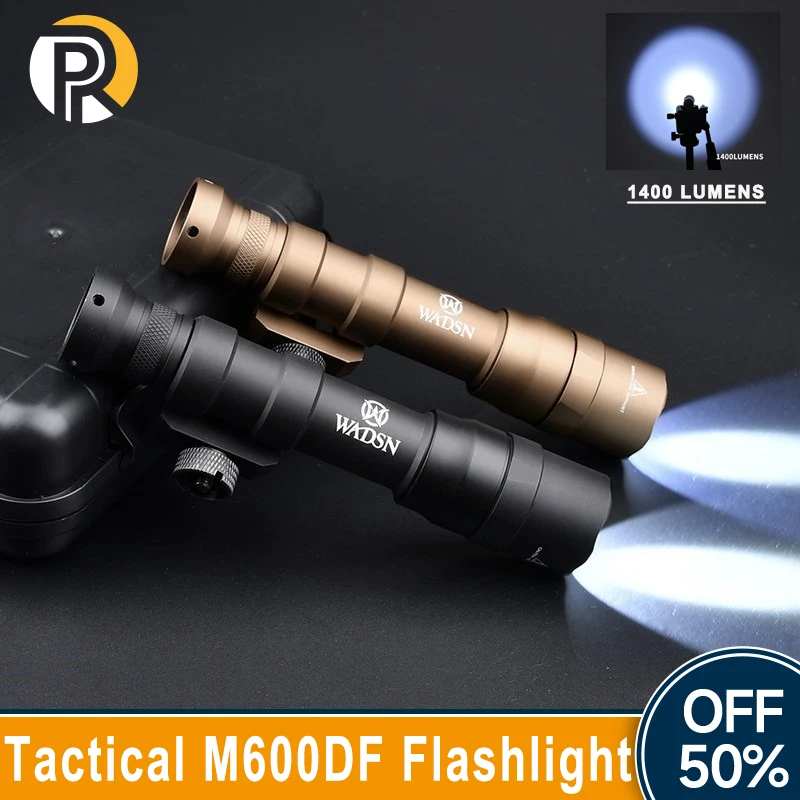 

WADSN Tactical M600 M600DF Weapon Airsoft Flashlight 1400 Lumens White LED Hunting Scout Light With Pressure Switch Tail Tap