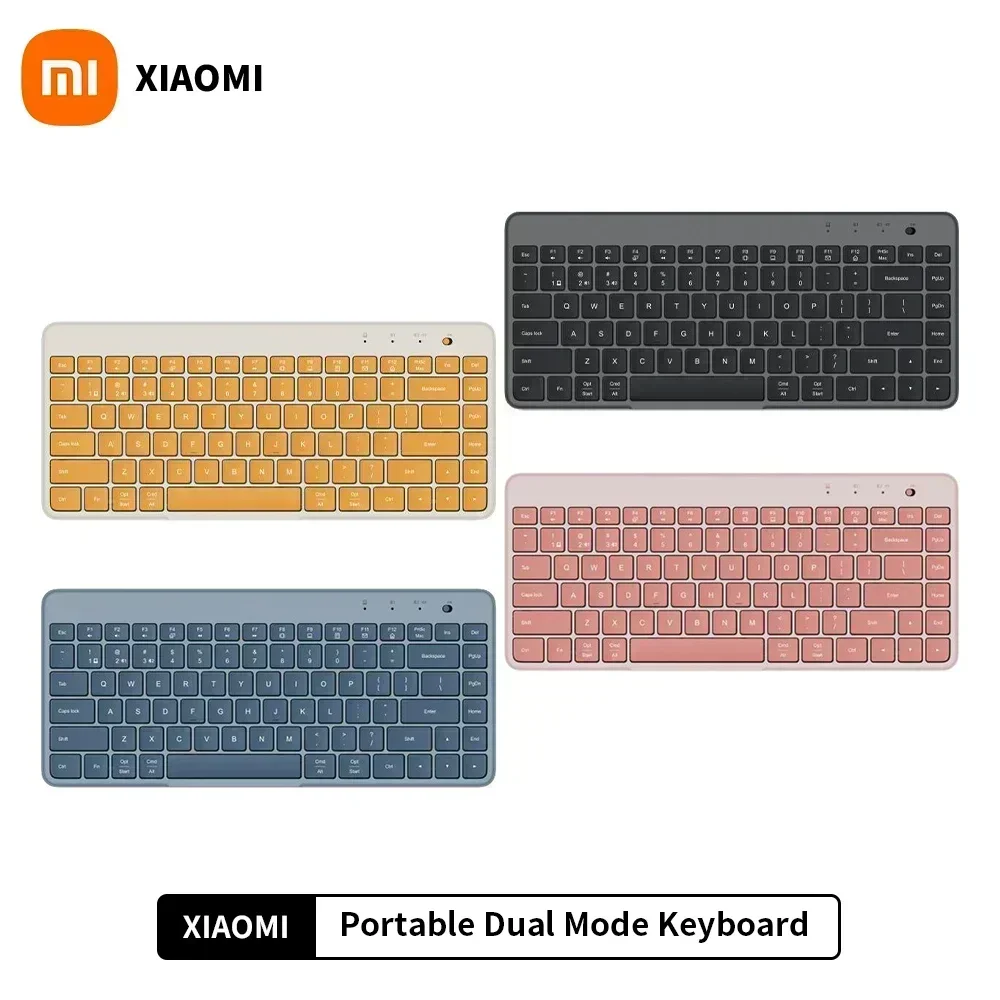 Colorful Xiaomi Portable Dual Mode Keyboard With Mouse Wireless 2.4GHz Bluetooth Multi Device Connection With Split Holder