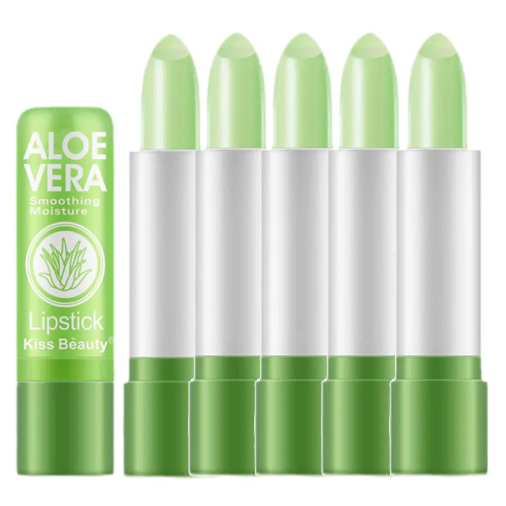 Aloe vera batom mágico mudança de cor batom hidratante nutritivo brilho labial mudança de temperatura bálsamo labial cuidados com a maquiagem