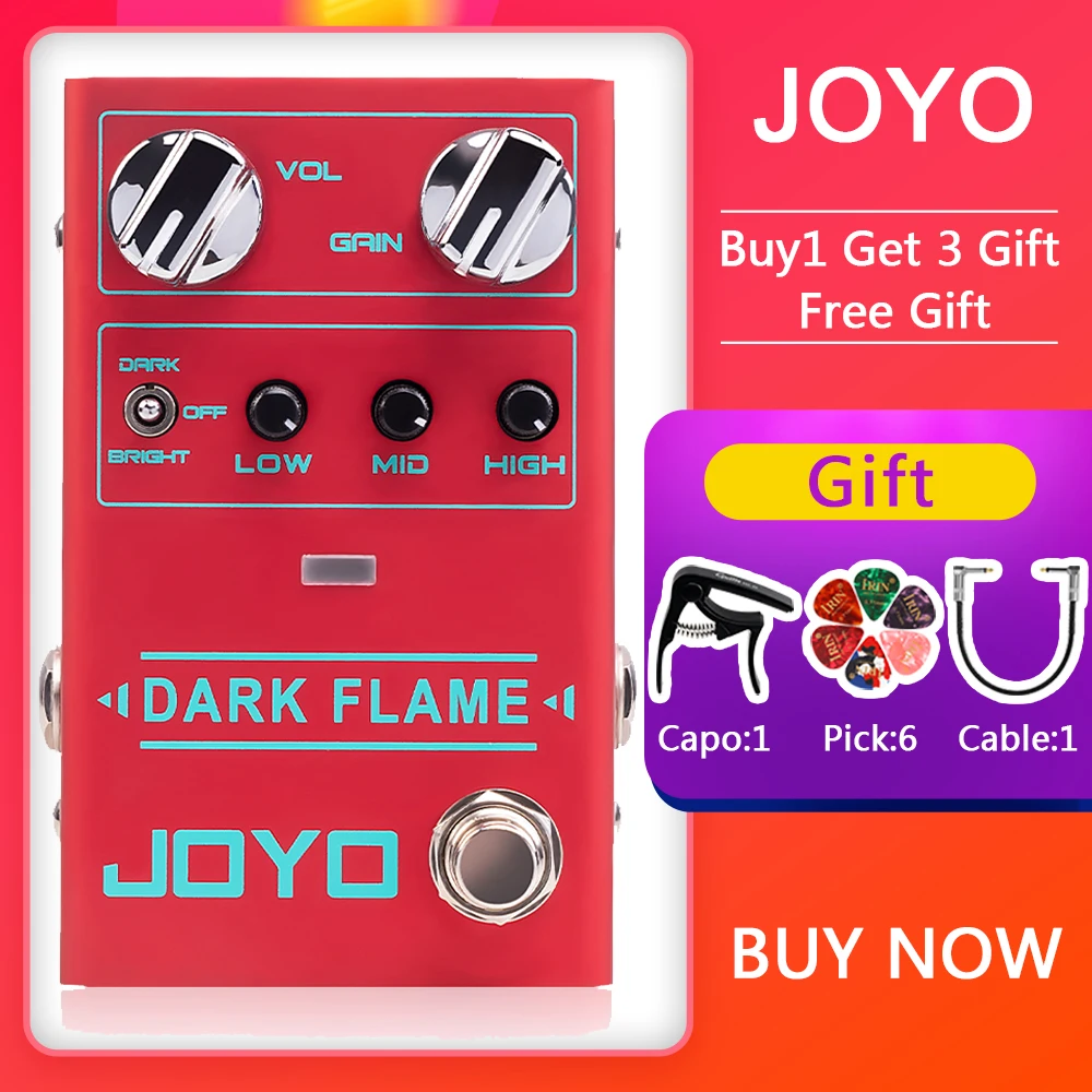 

JOYO Dark Flame R-17 High Gain Distortion Guitar Effect Pedal 3 Band EQ Metal Sound Distortion Pedal Guitar Parts & Accessories