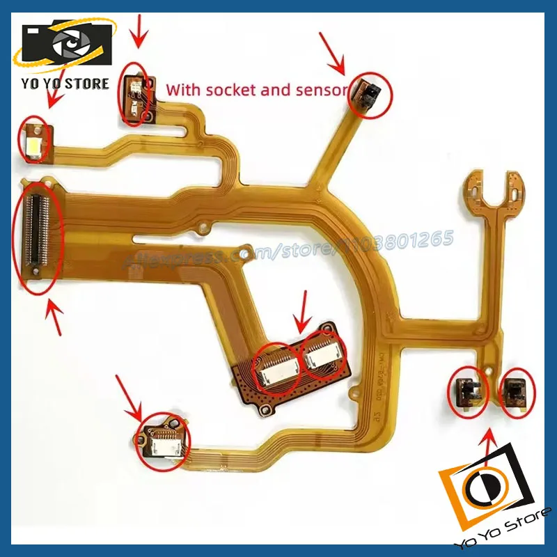 

New 3pcs For Canon G10 G11 G12 Base Line Rear Seat Lens Cable Strip Flex with Socket